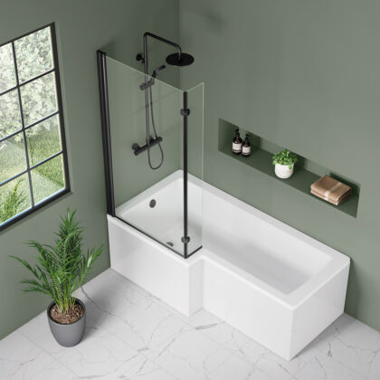 L Shape Bath & Sena L Shape Bath Screen Bundle