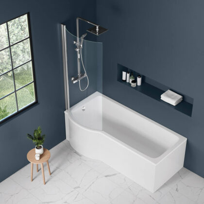 P Shape Bath & Sena P Shape Bath Screen Bundle
